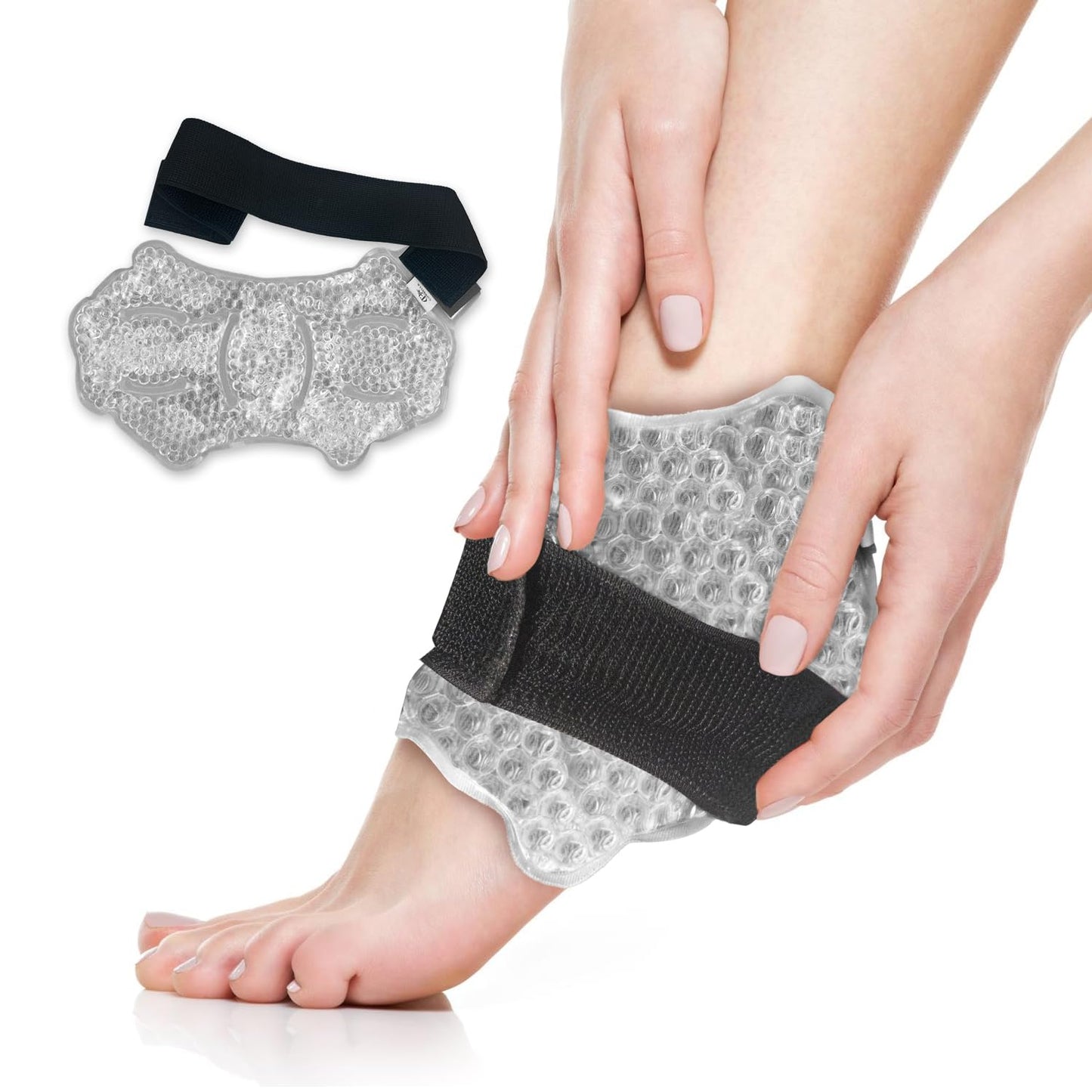Conbella Gel Ice Packs Wrap for Injuries Reusable for Ankle Knee Elbow Foot Pain Relief Cold or Hot Muscle Recovery
